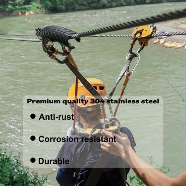 Equipo de equipo de escalada para la industria pesada con hebilla de resorte de aluminio de acabado pulido