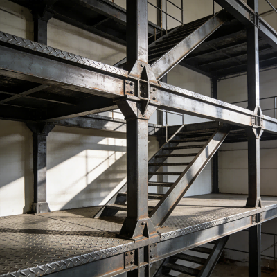 Customized Duplex Steel Frame Mezzanine System For Commercial Exhibition Halls