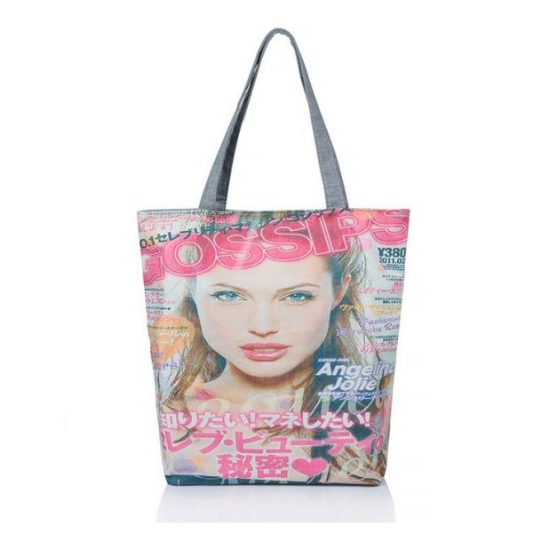 New female beauty magazine printed canvas shoulder bag woman