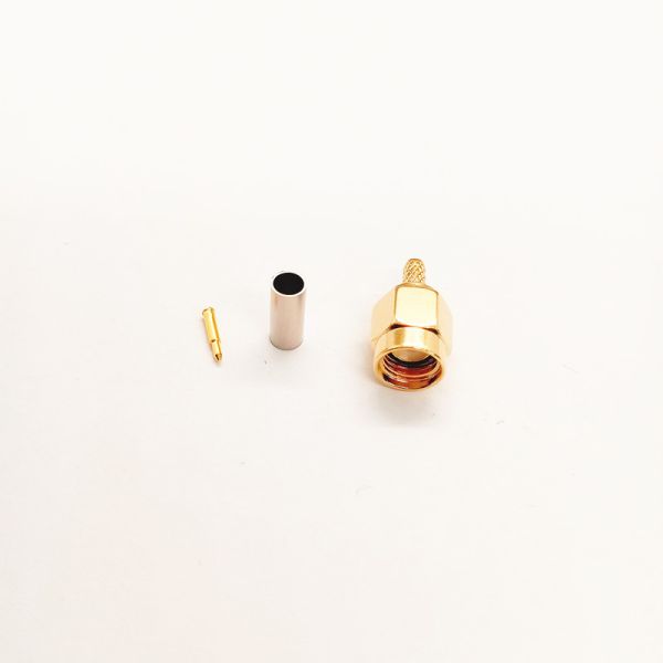 SMA Male Connector Gold-Plated Brass DC-6GHz 50Ω RF Connector for RG316 Cable