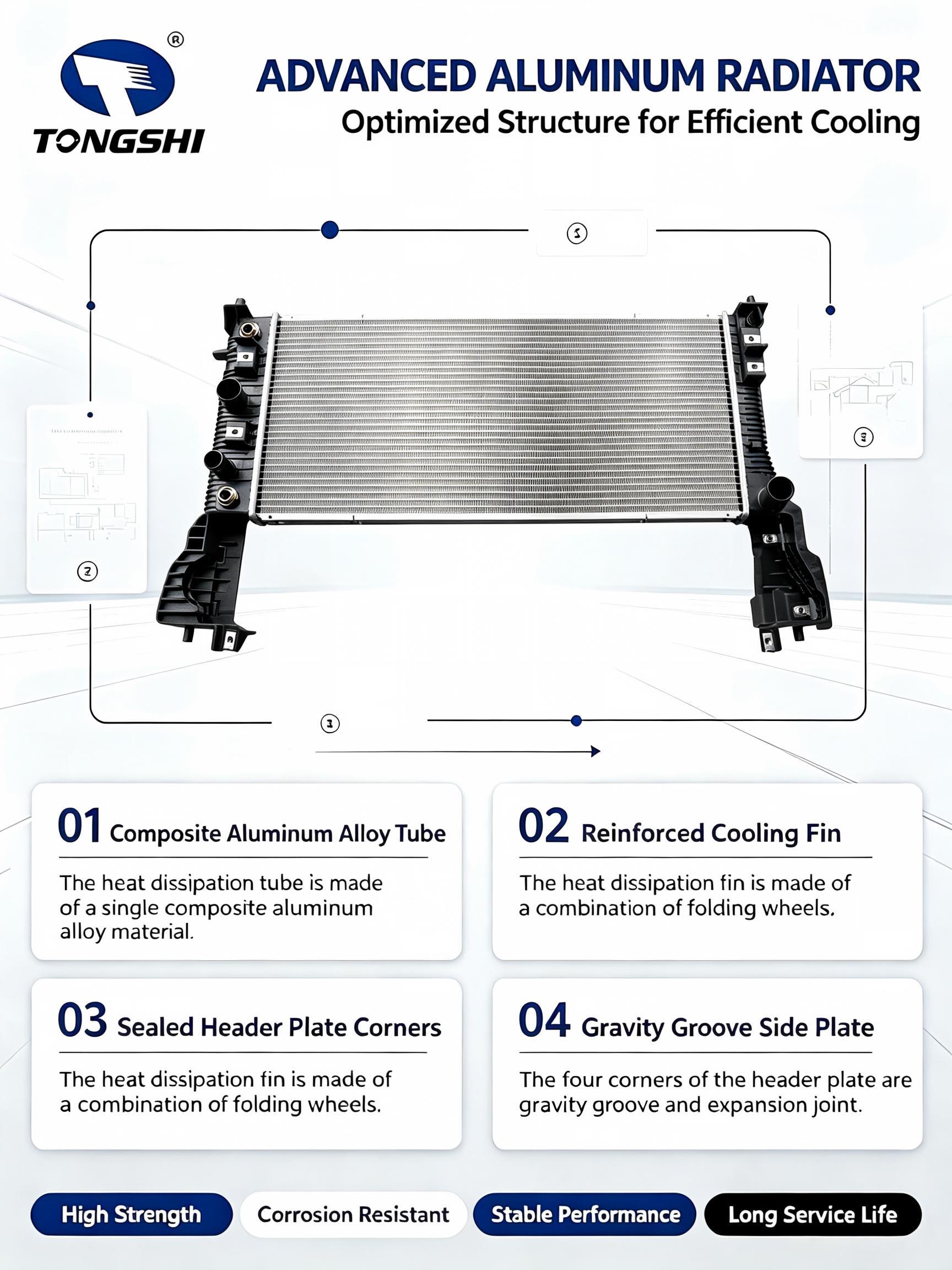 Auto Radiator for Ford EDGE SE L4 2.0L 2012-2014 AT