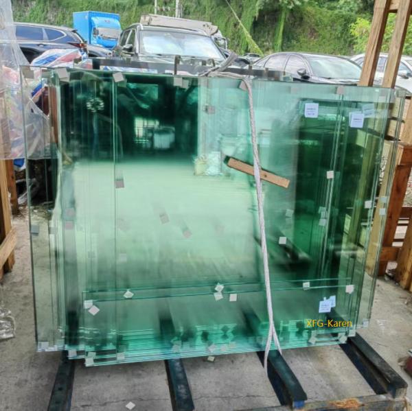 Flat Curve 1/2'' 12mm Clear Tempered Toughened Hardened Glass For Railing Balustrade Balconies Patio