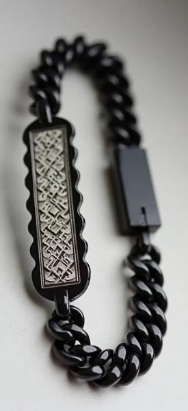Wholesale new design stainless steel curved engraved vintage men's bracelet jewelry