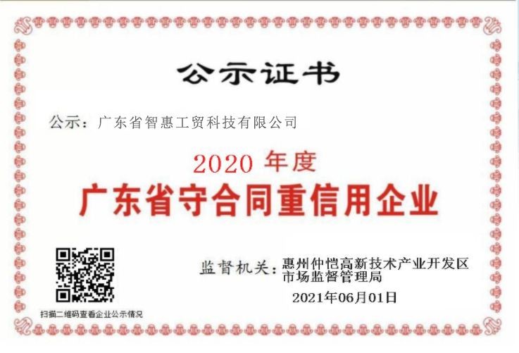 Guangdong Zhihui Industry & Trade Technology Co., Ltd. Сертификации