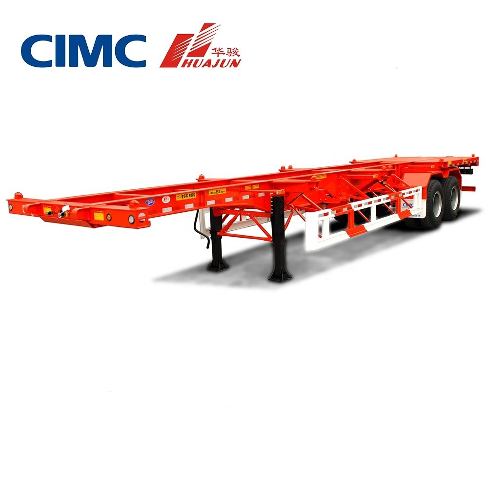 CIMC 2 Axle Skeletal Semi Trailer for 20ft Container 28T Landing Gear 13T Axle Included