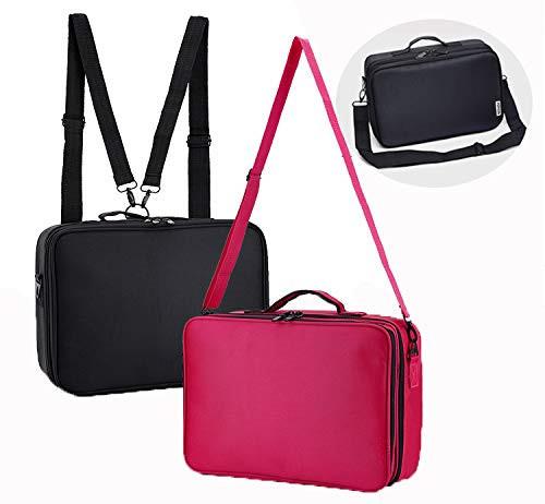Big Cosmetic Organizer Bag With Adjustable Dividers Polyester / Nylon Material