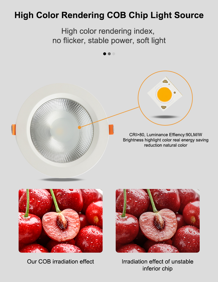 90 Degree Beam Angle LED Downlight with Die-Casting Aluminum and 5-Year Warranty Recessed LED Light