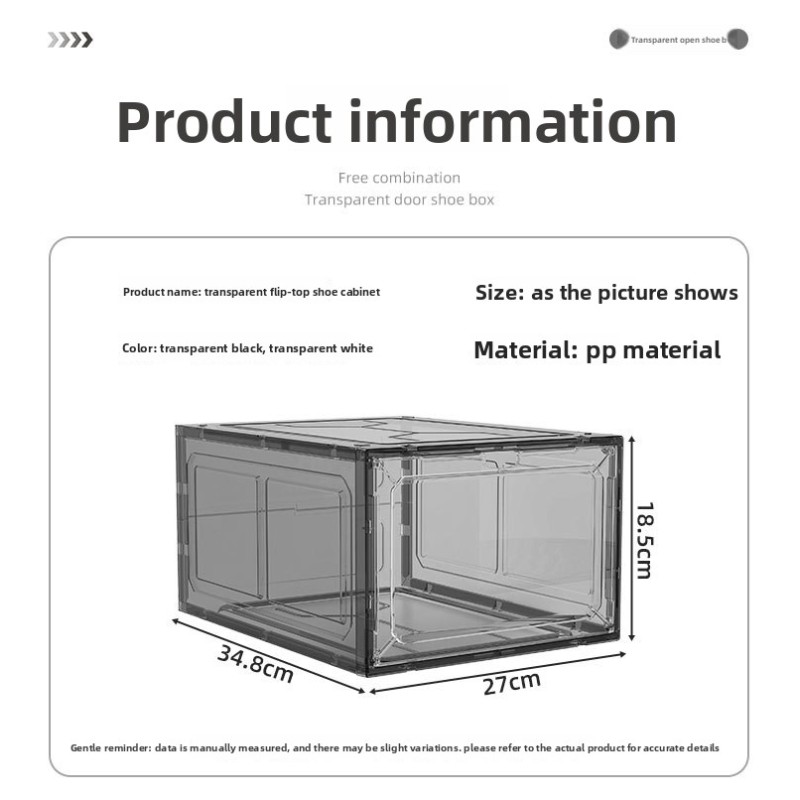 Wholesale Transparent Acrylic Shoe Box Thickened Magnetic Closure Shoe Storage Organizer Clear Display Case for Home Dorm