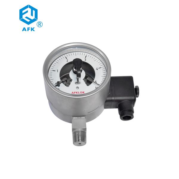 Conexão 304 100mm masculina de aço inoxidável elétrica do calibre de pressão do contato de AFK 5bar