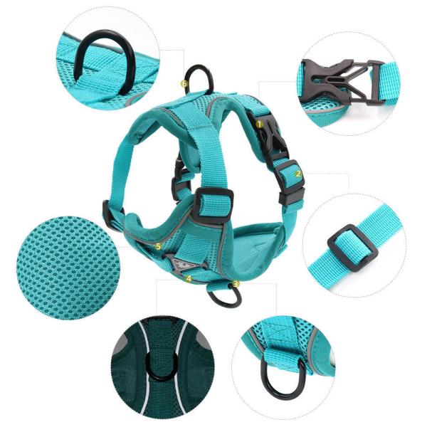 Polyester Reflective Pet Vest 1.5m Traction Leash Blue Dog Harness