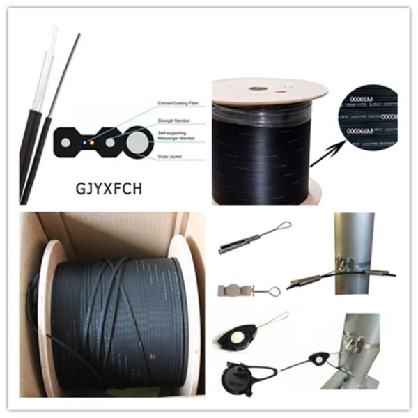 G657A G.652D 1 2 fibra óptica al aire libre del cable de descenso de 4Core FTTH