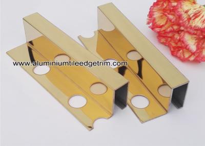 Box Section Stainless Steel Tile Trim , Square Edge Interior Decorative Profile For Tile Edge