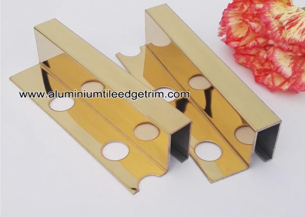Box Section Stainless Steel Tile Trim , Square Edge Interior Decorative Profile For Tile Edge