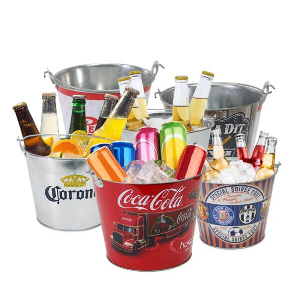 0.23mm Round Metal Tin Cans Bucket 5L Small Tin Bucket With Handle