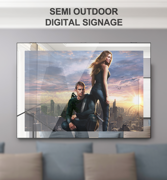 Стен-держатель Signage LCD цифров зеркала пропускаемости 30%/50% ТВ на открытом воздухе умное