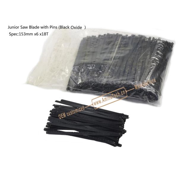 Junior Saw Blade with Pins (Black Oxide) Spec:153mmx6x18T Cutting wood,Plastic,Low-hardness metal