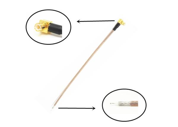 Conector coaxial masculino Diameter=0.51mm do RF do ângulo direito de conjuntos de cabo MCX de RG316 RF