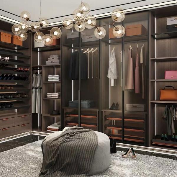 MC WORLD High End Modern Fitted PVC Modern Walk In Wardrobe Robe Cupboards MDF Ready Made