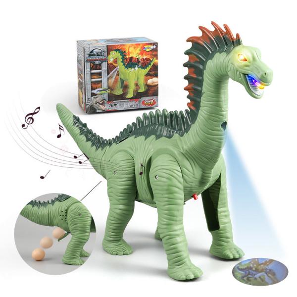 Finished Goods Children's Toy Dinosaur with Long Neck Laying Eggs and Walking Feature