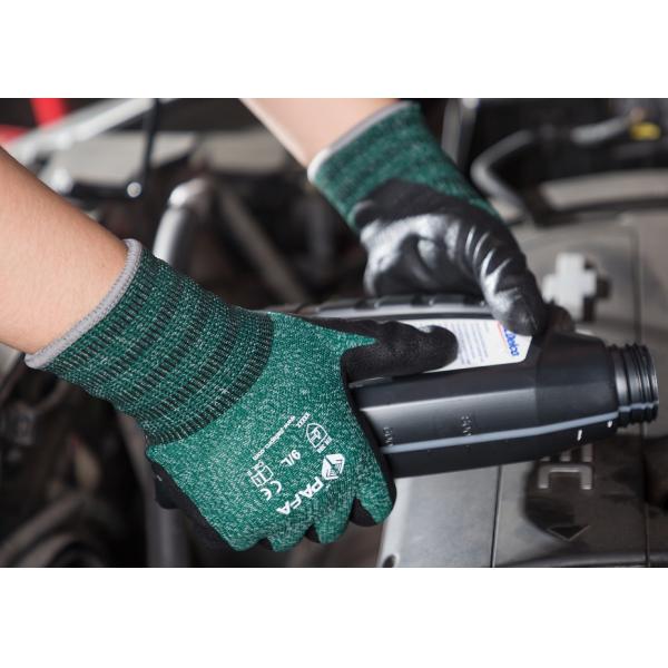 Guantes resistentes de Terry Brushed Knit Foam Nitrile del aceite caliente del invierno de los hombres