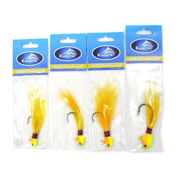 3D eyes bucktail jig saltwater fishing lure 6 pieces 1/2 oz 1/4 oz 3/8 oz 1 oz