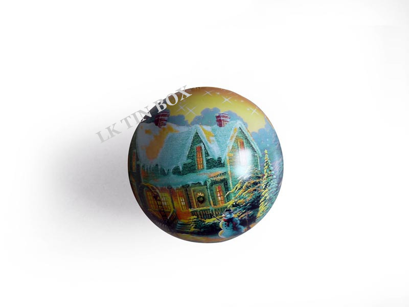 D120mm Gold Color Printed Christmas Candy Metal Tin Storage Containers