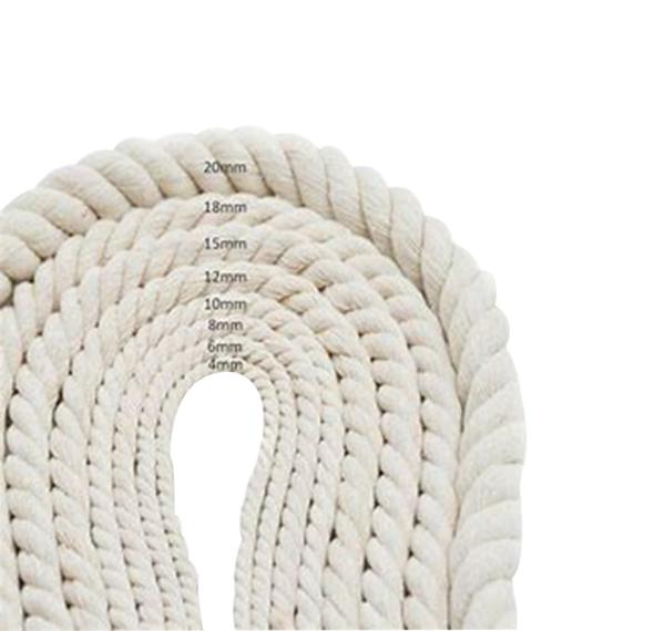 Certificate CCS.ABS.LRS.BV.GL.DNV.NK 4mm Cotton Macrame Yarn Twisted Single Strand Rope