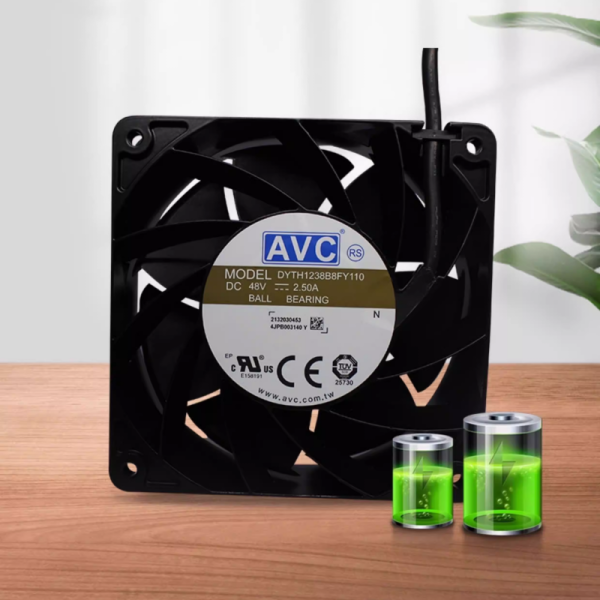 IP68 Waterproof 12038 DC Axial Cooling Fan 48V 8100RPM Dual Ball Bearing High Static Pressure Cooling Fan for Telecom Switch