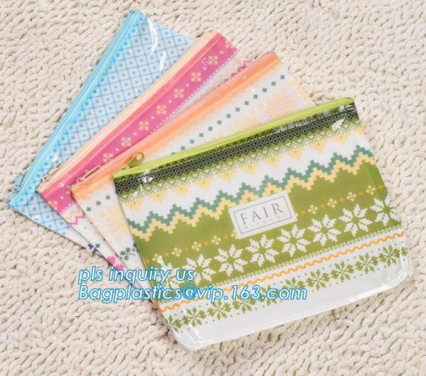 custom transparent pvc slide zipper file bags, cosmetic makeup pen pencil stationery case, PVC plastic slider zipper bag