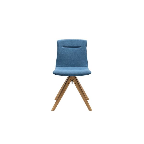Rotating Padded Meeting Room Chairs Solid Beech Wood Base For Dining And Cafe