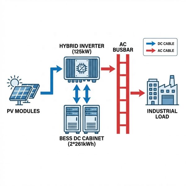 125kW 261kWh Liquid Cooled BESS Hithium 314Ah Industrial Peak Shaving System for Factory