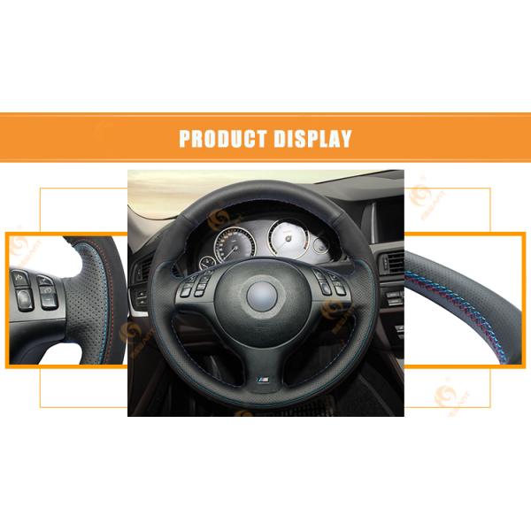 Black Perforated Leather Steering Wheel Cover for BMW E46 E39 330i 540i 525i 530i 330Ci M3 2001-2003