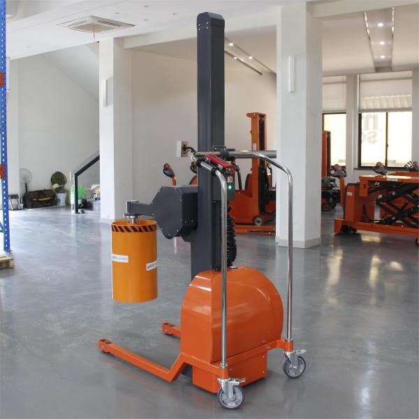 Rated Load 500kg Nylon Wheel Semi Electric Pneumatic Roll Turner Stacker With Electric Lifting And Rotation