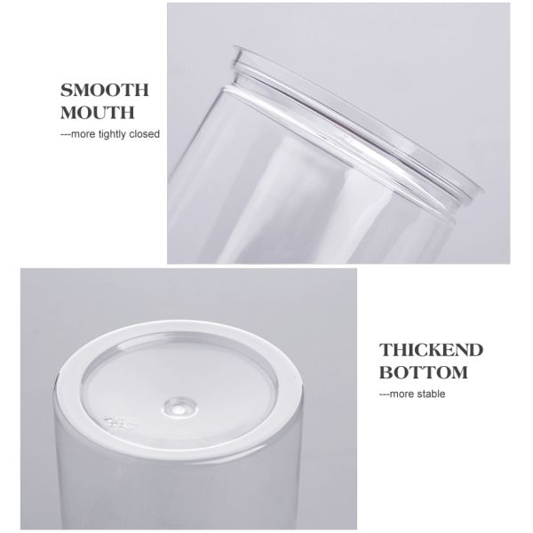 Multi Sizing 180ml To 2500ml Plastic Pop Top Cans For Food With Easy Open Lids Pet Jar, Ring Pull Top Can