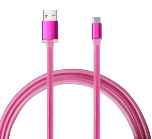 Stylish Blue USB Cable with Transparent Cable Body 1m Length