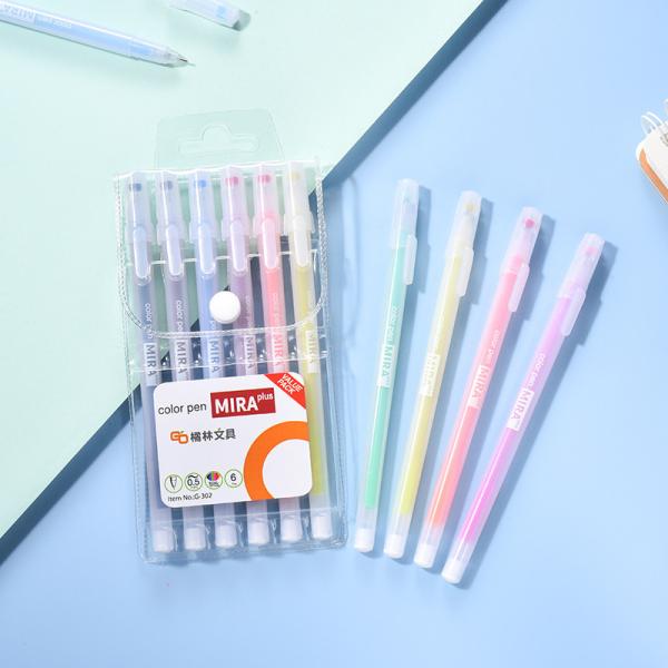 Stylo à gel en plastique 0,5 mm avec 12 encres colorées