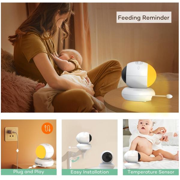 1080P Baby Monitor with Pan-Tilt Night Vision Two-Way Audio 5.5 Inch