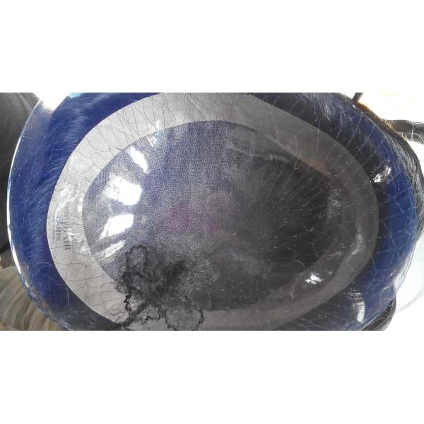 Customized Brazilian Virgin Hair Men Toupee Hairpieces  Mono Base with Npu Around