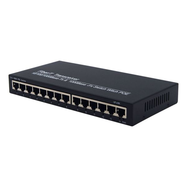 Gigabit Ethernet PoE Switch 12 Port 2 Uplink RJ45 IEEE802.3af/At For IP Camera AP