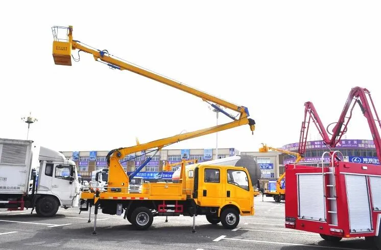 HOWO 16m-18m Aerial Platform Truck Truck Mounted Insulated Aerial Lift Truck For Philippines