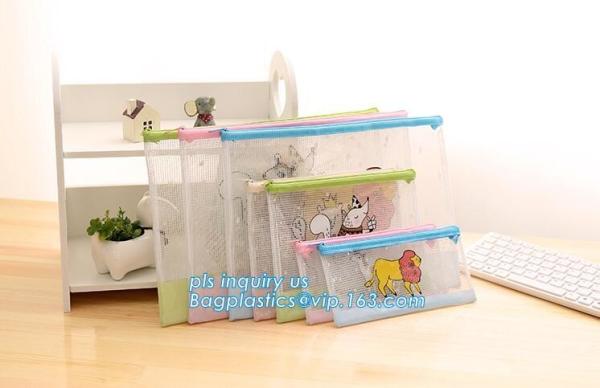 Customize Mesh PVC Pencil Bag A4 Travel Passport Pouch, Plastic k document file bag