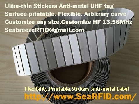 Ultra-thin Stickers Anti-metal UHF Tag, Flexibility Printable Anti-metal UHF Stickers Tag, Printable Anti-metal Label