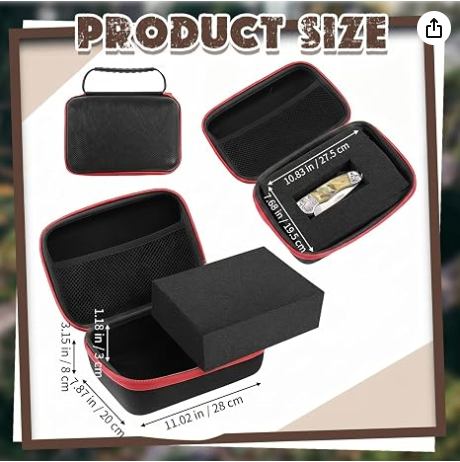 EVA Hard Case with Customizable Foam 11 x 7.8 x 4.3 Inch Protective EVA Carrying Case Shockproof Outdoor for Camera, Digital Products, Electronic Instruments with Knife