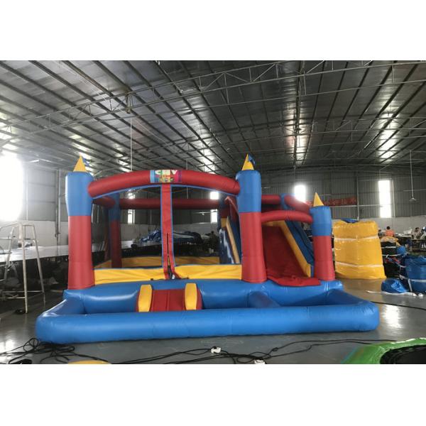 PVC Tarpaulins Attractive Party Inflatable Bouncer Combo With Slide  5 * 5 * 3m