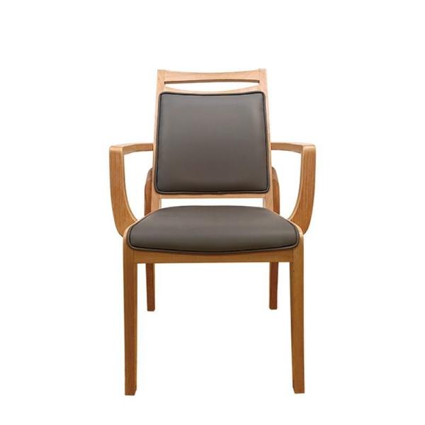 Modern Hotel Solid Wood Restaurant Chairs Stainless Steel Wood Cafe Chairs