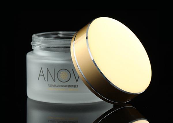 Luxury 1.7 Oz Glass Cosmetic Jar Empty Custom Silk Print Logo Frosted Cream