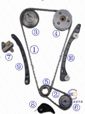 Engine Z12 L10 K12 VVT Timing Chain For NISSAN CUBE JUKE LATIO LIVINA MICRA E11 13028-ED000