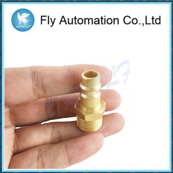Yellow Metal Steel Pneumatic Pipe Fittings Hardened Male Thread G3 / 8 Plugs