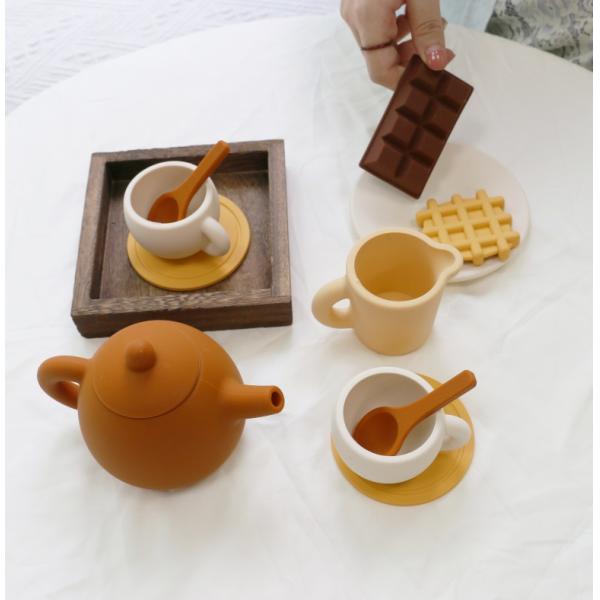 Paisen Factory New Arrival 17 Piece 11pcs Set Kids Afternoon Tea Silicone Baby Toy Teapot Set
