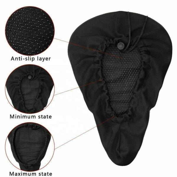 Breathable Silicone Bicycle Saddle Seat Soft Gel Pad Cushion Cover for Mountain Bike